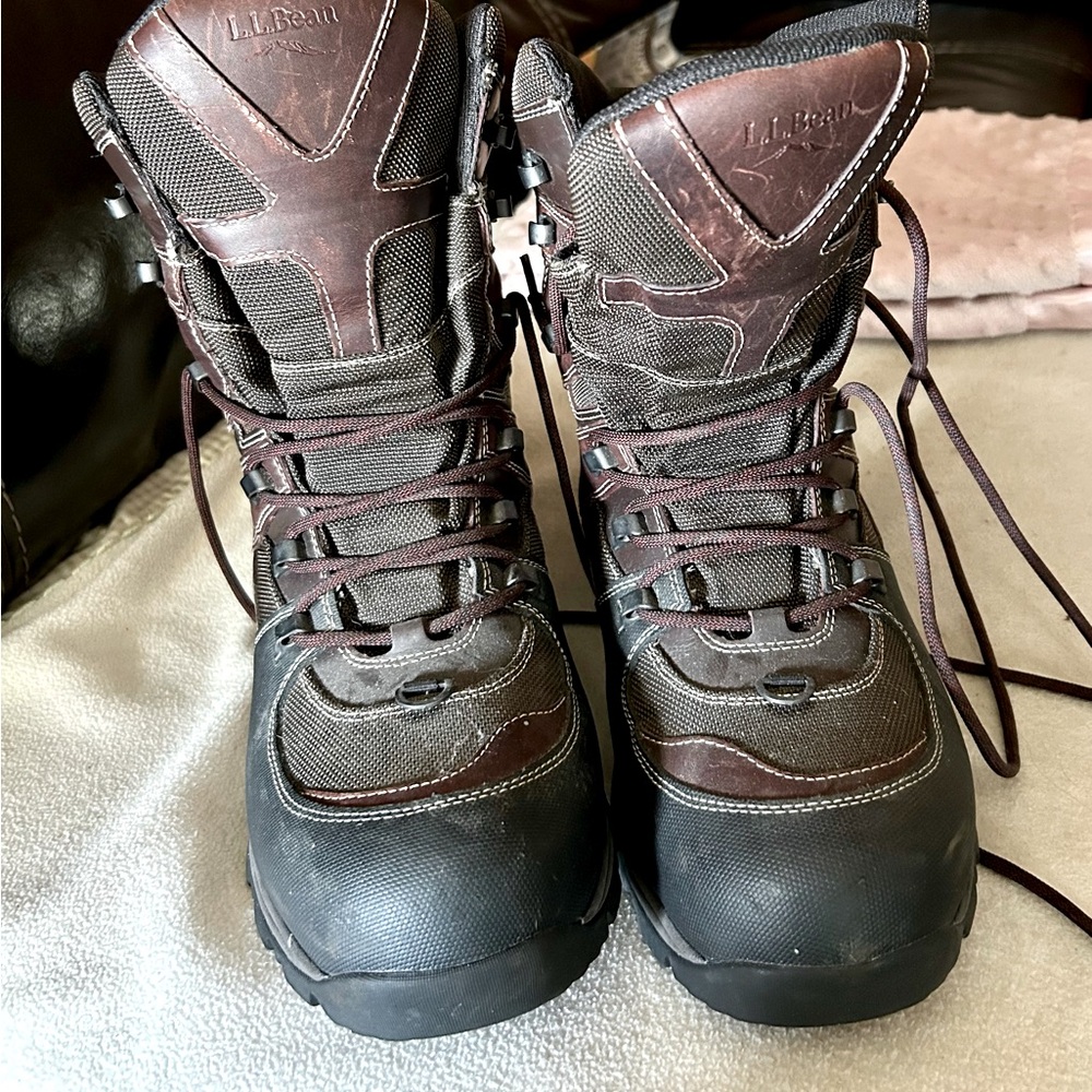 L.L. Bean Men's Dark Brown and Black All Weather Boots